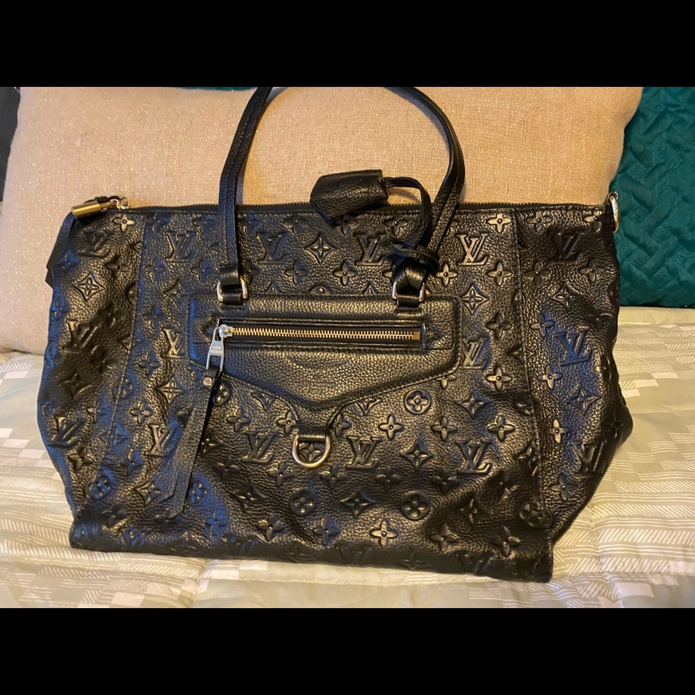 Embossed Louis Vitton Genuine Leather Sachel